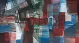 Untitled by Roberto Burle Marx, acrylic on cotton cloth, sold Nov 2020