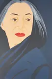 Black Scarf by Alex Katz, 1996, screen print in colors on Arches paper, sold Nov 2020