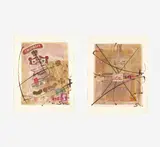 Group, two (2) collage works by Stephen Andrews, 1984, collage and watercolor on paper, sold Nov 2020