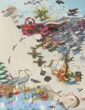 WW II by Maureen McCabe, 1976, mixed media collage, sold Nov 2020