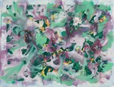 Untitled by Domenick Turturro, 1981, watercolor over print on paper, sold Nov 2020