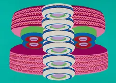 Untitled (Tires) by Derek Boshier, 1964, silkscreen on paper hinged to backing board, sold Nov 2020