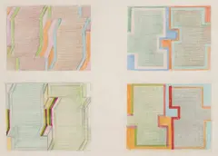 Untitled (Quad) by Michael Loew, colored pencil on paper, sold Nov 2020