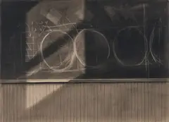 Drawing of a Blackboard by Norman Lundin, 1975, charcoal on paper, sold Nov 2020