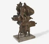 Untitled (Tower of figures) by Hans Klakow, 1965, bronze on stone base, sold Nov 2020