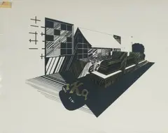 Station Mausoleum by Michael Sandle, 1972, lithograph on foil, sold Nov 2020