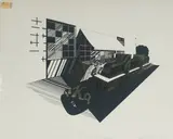 Station Mausoleum by Michael Sandle, 1972, lithograph on foil, sold Nov 2020