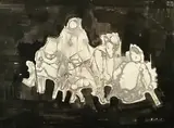 Untitled (Black composition) by Benoît Gilsoul, gouache and ink on paper, sold Nov 2020