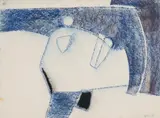 Untitled (Composition) by Benoît Gilsoul, charcoal and pastel on paper, sold Nov 2020
