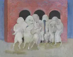 Untitled by Benoît Gilsoul, oil on paper, sold Nov 2020