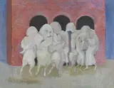 Untitled by Benoît Gilsoul, oil on paper, sold Nov 2020