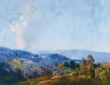 Fire Begins by Arthur Streeton, 1930-31, oil on canvas, sold Nov 2020