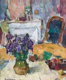 Intérieur by Bessie Davidson, c.1938, oil on board, sold Nov 2020