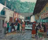 Fish Market In Nice by Ethel Carrick, c.1930, oil on canvas, sold Nov 2020
