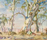 Winter Sunshine by Hans Heysen, 1953, watercolour on paper, sold Nov 2020