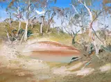 Waterhole Near Canberra by Arthur Boyd, c.1971, oil on composition board, sold Nov 2020