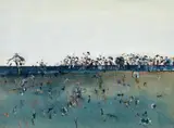 Upwey I by Fred Williams, 1965, gouache on paper, sold Nov 2020