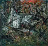 Lovers In Forest With Blackbirds And Beast by Arthur Boyd, c.1966, oil on canvas, offered Nov 2020