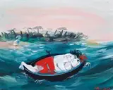 Lovers In A Boat by Arthur Boyd, c.1994, oil on board, sold Nov 2020
