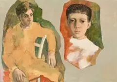 Fragments by Justin O’brien, c.1968, oil on composition board, sold Nov 2020