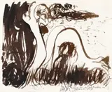 Strange Tree And Rock Formation Near Palm Beach, Sydney by Brett Whiteley, 1976, ink on paper, sold Nov 2020