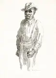 Old Harry by Russell Drysdale, pen and ink and wash on paper, sold Nov 2020