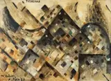 Titirangi by Colin McCahon, 1957, oil on cardboard, sold Jul 2020