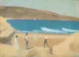 Anglesea by Clarice Beckett, 1929, oil on pulpboard, sold Jul 2020