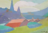Study For A Painted Picture Of The Universe by Roy De Maistre, 1920, oil on cardboard, sold Jul 2020