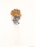 Self Portrait After A Haircut At 36 by Brett Whiteley, 1976, pen and ink and hair on paper, sold Jul 2020