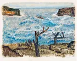 Rough Weather, Sydney Heads by Margaret Preston, 1946, colour monotype, sold Jul 2020
