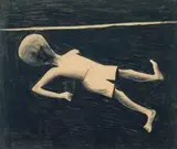 Underwater Man by Charles Blackman, 1954, charcoal on paper, offered Jul 2020