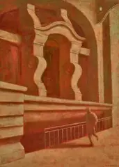 Station by Rick Amor, 1989 – 90, oil on canvas, offered Jul 2020