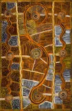 Water Story (Version 7) by Long Jack Phillipus Tjakamarra, 1972, synthetic polymer powder paint and PVA on composition board, sold Mar 2020