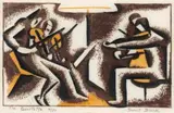 The Quartette by Dorrit Black, c.1935, colour linocut, sold Nov 2019