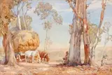 The Midday Rest by Hans Heysen, 1909, watercolour on paper, sold Nov 2019
