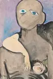 Lovers With Rose by Joy Hester, c.1947, watercolour, pastel, brush and Chinese ink on paper on card, offered Nov 2019
