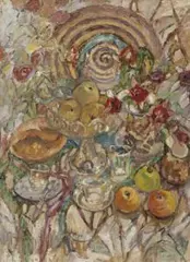 The Algerian Hat by Kate O’Connor, c.1949 – 51, oil on board, sold Nov 2019