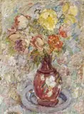 Roses Of The Riviera by Kate O’Connor, oil on cardboard, sold Nov 2019