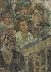 The Choir by Kate O’Connor, oil on wood panel, offered Nov 2019