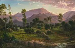 Mount Kent, On The Wonnangatta, Gipps Land by Eugene von Guerard, 1873, oil on academy board, sold Nov 2019