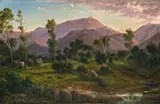 Mount Kent, On The Wonnangatta, Gipps Land by Eugene von Guerard, 1873, oil on academy board, sold Nov 2019