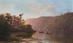 An Autumn Sunset, Lane Cove River, N.S. Wales by William Piguenit, c.1910, oil on canvas, sold Nov 2019