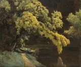 Wattle Gatherers by Penleigh Boyd, 1918, oil on canvas, sold Nov 2019
