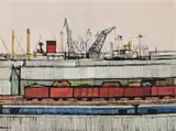 The Marshalling Yards by Michael Shannon, 1957, oil on canvas, sold Nov 2019