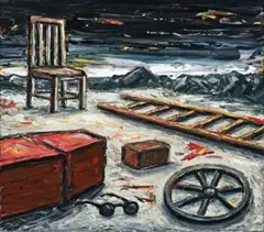 Painting (Chair And Ladder) by Peter Booth, 1995, oil on canvas, sold Nov 2019