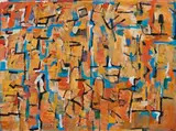 Flooded Land by Yvonne Audette, 1990, oil on plywood, sold Nov 2019