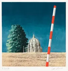 The Dome by Jeffrey Smart, 1978 – 79, colour aquatint, sold Nov 2019