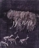 Elephants And Gazelles by Sidney Nolan, 1963, oil on paper, offered Nov 2019