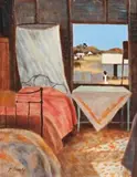 Hotel Bedroom by Ray Crooke, oil on canvas on board, sold Nov 2019